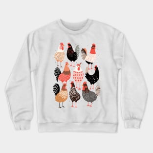 Winging It: Playful Chicken Graphic Tee Crewneck Sweatshirt